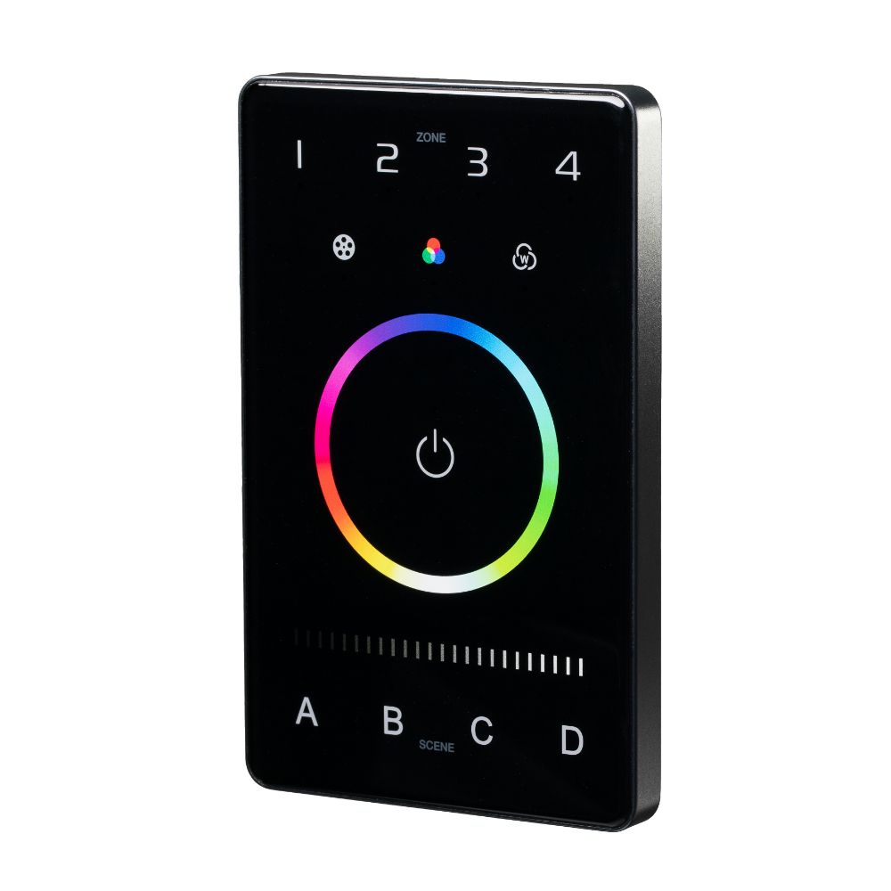 American Lighting CTRLW-DMXB-RGBW-4Z Trulux DMX RGBW Control Touch Panel Wall Mount Use with DMX Decoder / BLE App in Black